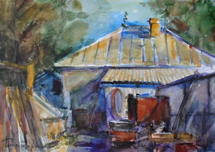 In the backyard, œuvre de Anatolii TOMOIANU