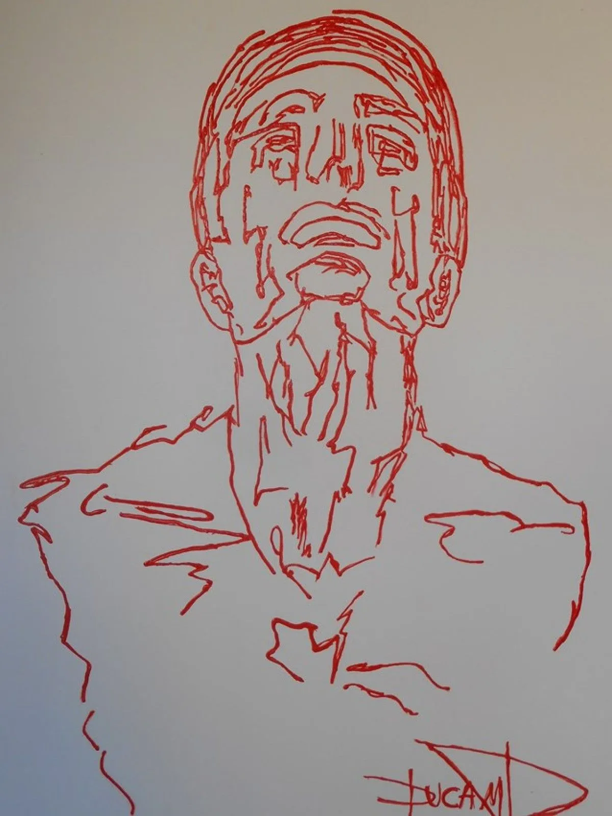 homme rouge, œuvre de Felipe Peintre
