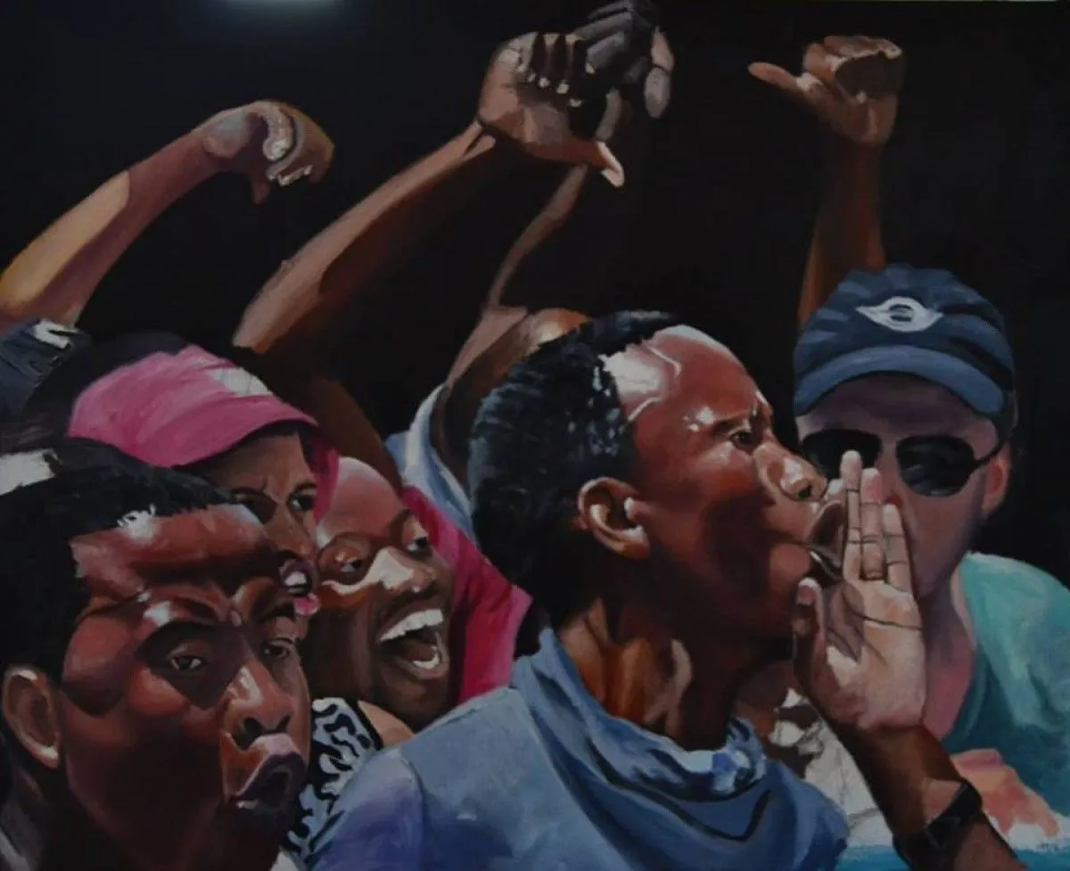 kuyoze kubenini na?, artwork by Banele Njadayi