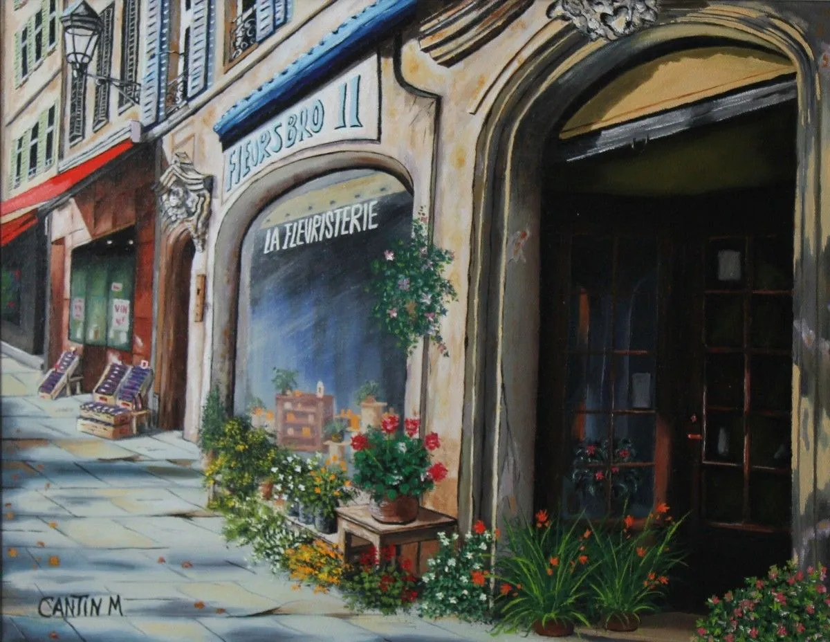 Marchand de fleurs, artwork by Michel Cantin