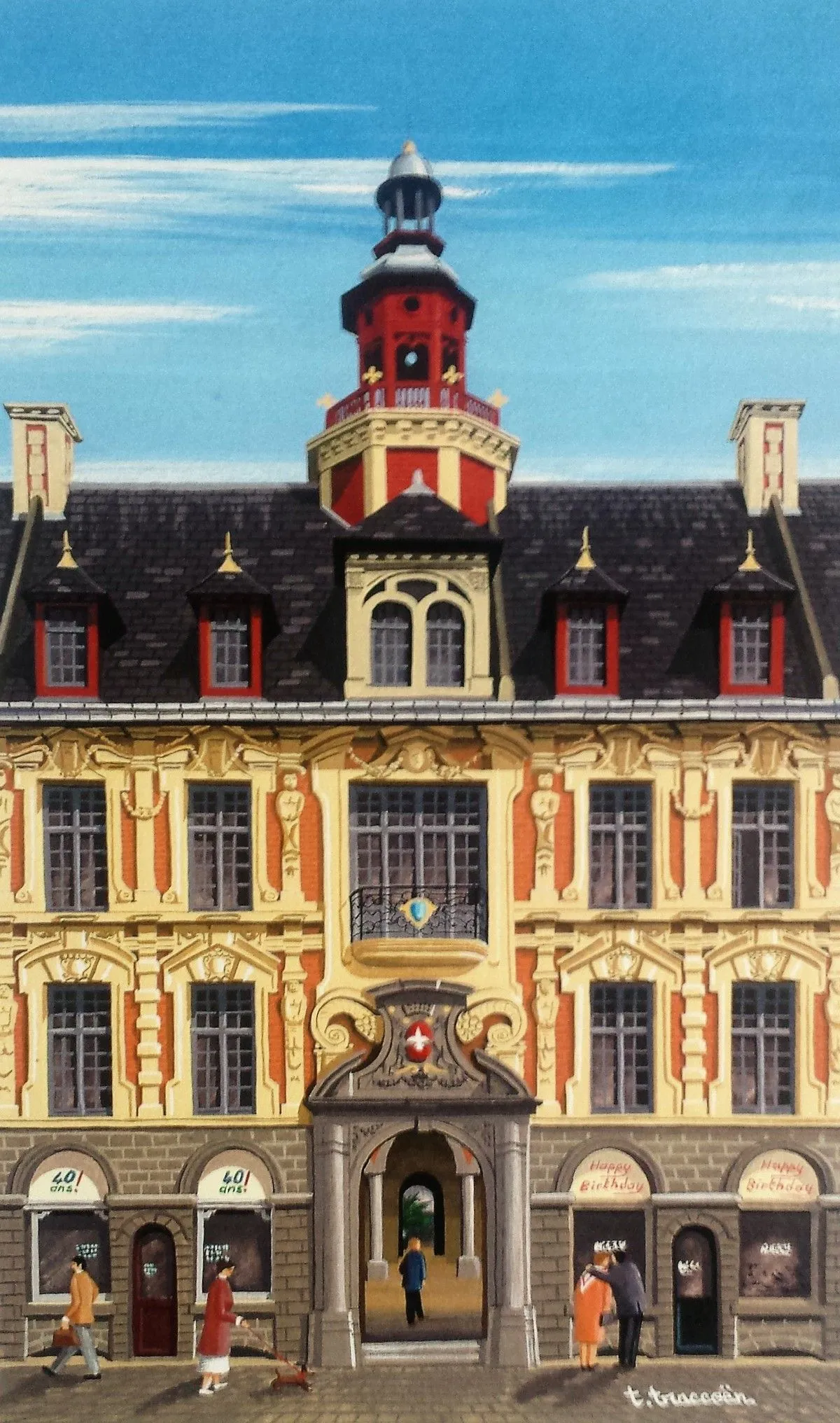 Lille, la vieille bourse, artwork by Thierry Traccoën