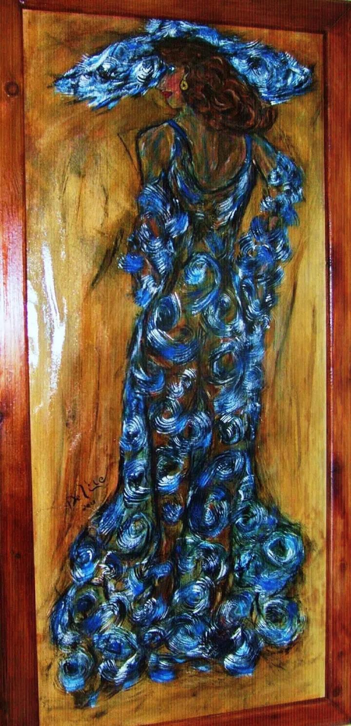 La femme en bleu, artwork by Jean-pierre Delisle