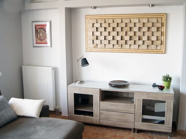 Large wall art for living room sound diffuser, œuvre de Wood Blocker