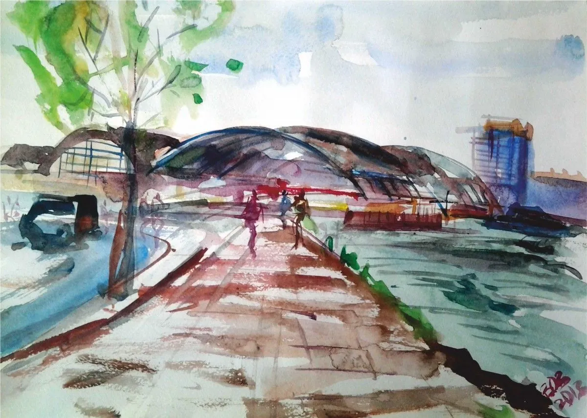 Amterdam train station, œuvre de Akpan Usoroh