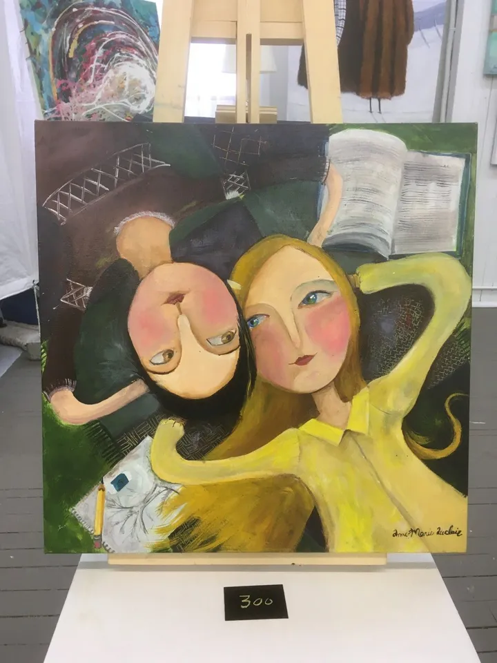 Sous l'arbre, œuvre de Anne-Marie Auclair