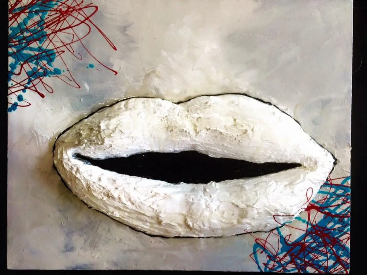 On everyone's lips (drug lord), artwork by Gabrielle Paquette