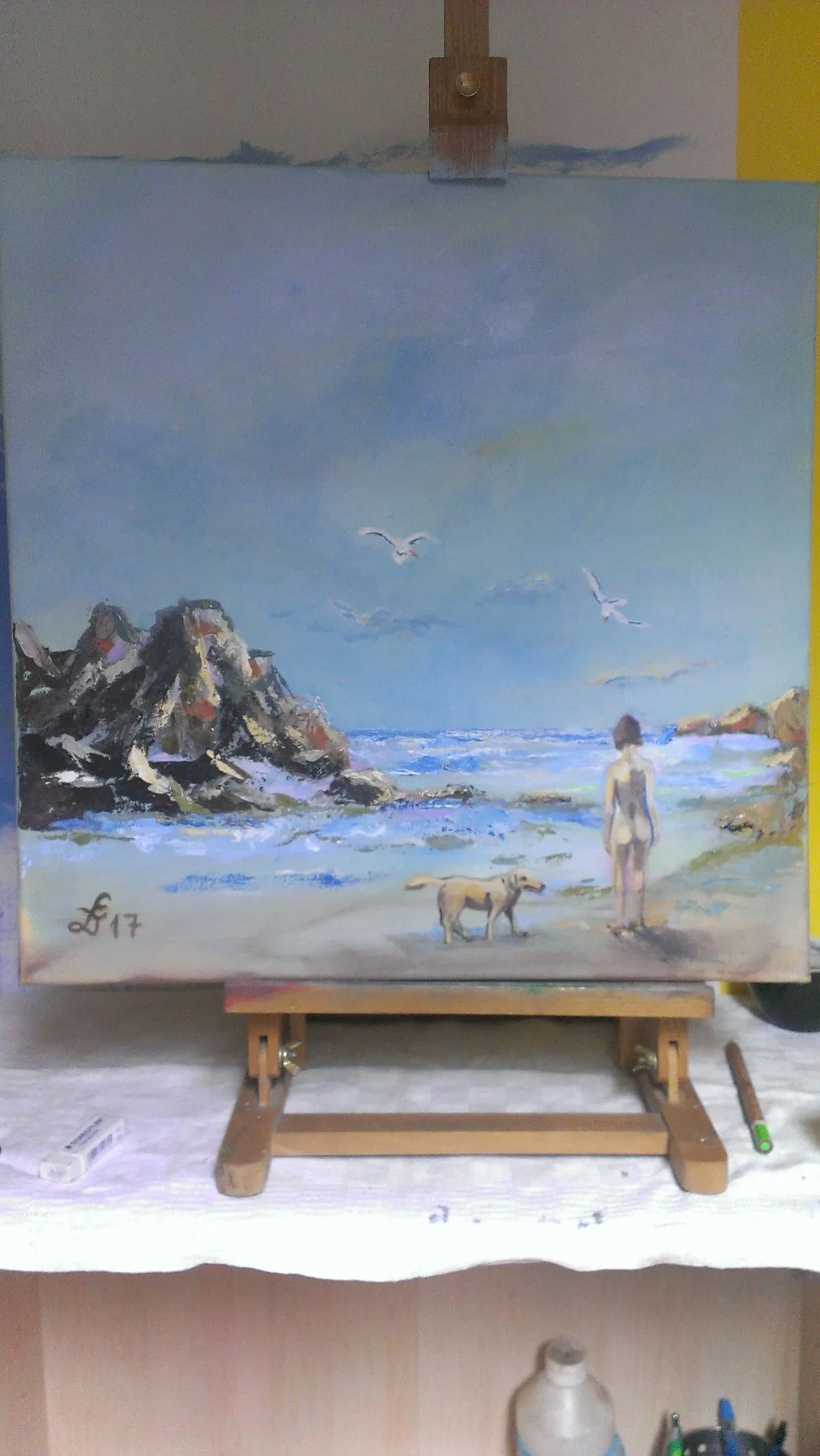 girl on the beach, œuvre de Davorin Ebner