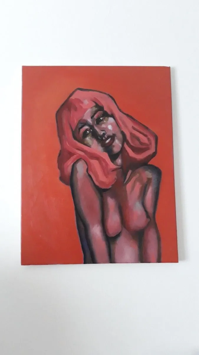 Pink girl, artwork by Nikita Victoriya