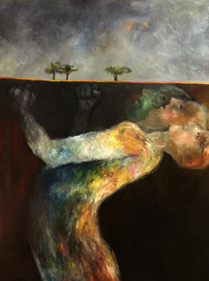 Coming up for air, artwork by Margo Schopf
