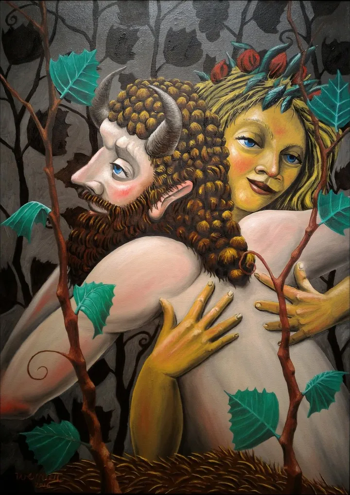 Satyr and Nymph II, artwork by Joao Werner