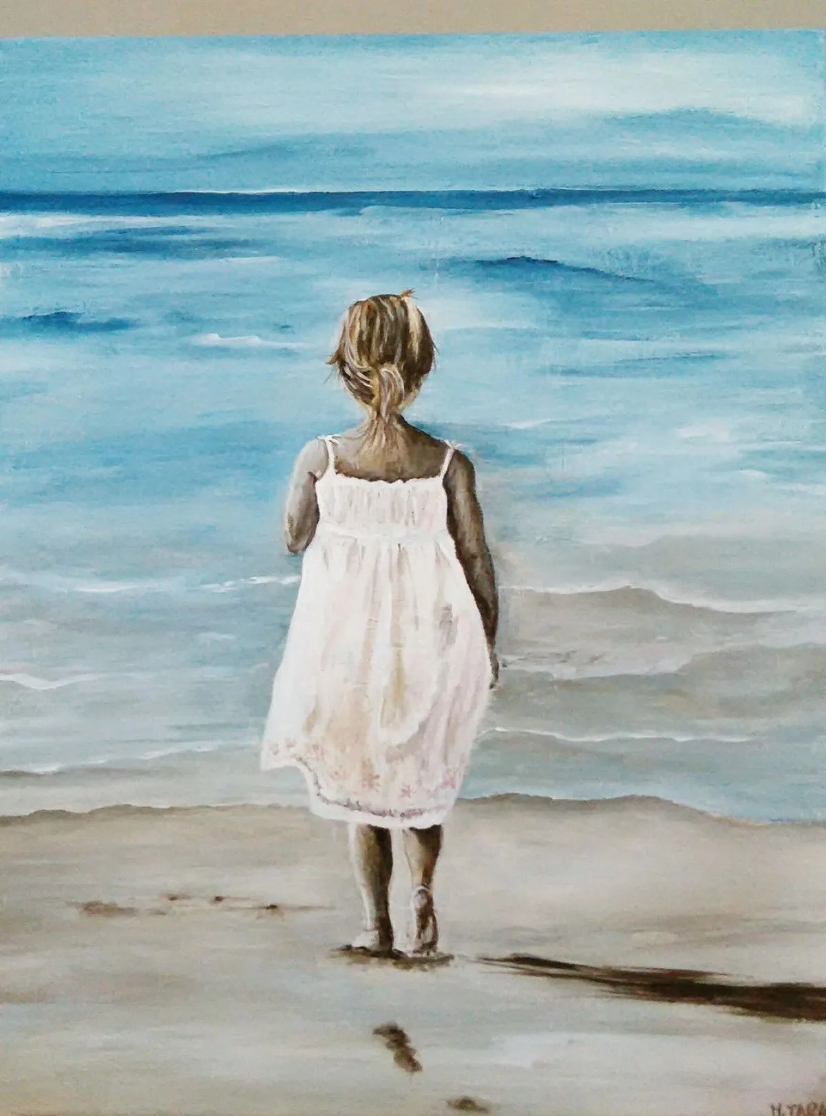 girl at the sea, artwork by Maria celia Tarasido
