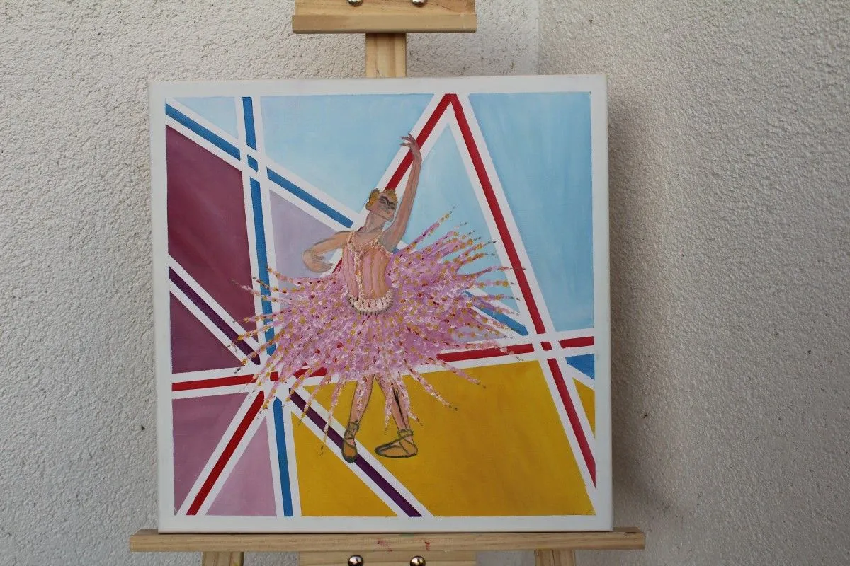 oil "Baletteuse", œuvre de Hansjörg Hermann