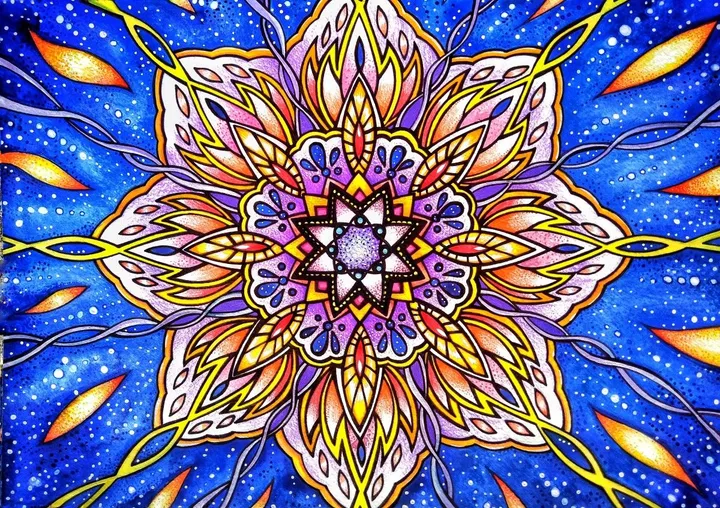 Spirit Flames Mandala Art Print, œuvre de Julija Kiseliova