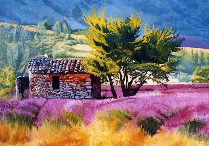 cabanon lavande, œuvre de dominique bryet
