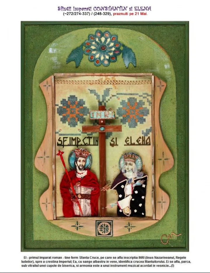 Saints Emperor Constantin and Helen, artwork by Neculai Cociorva