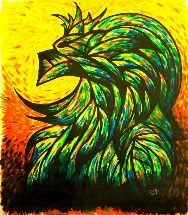 Lion original, œuvre de Maggie Lee