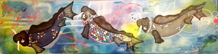 Trois x Koi, artwork by Kaygot Artiste-peintre