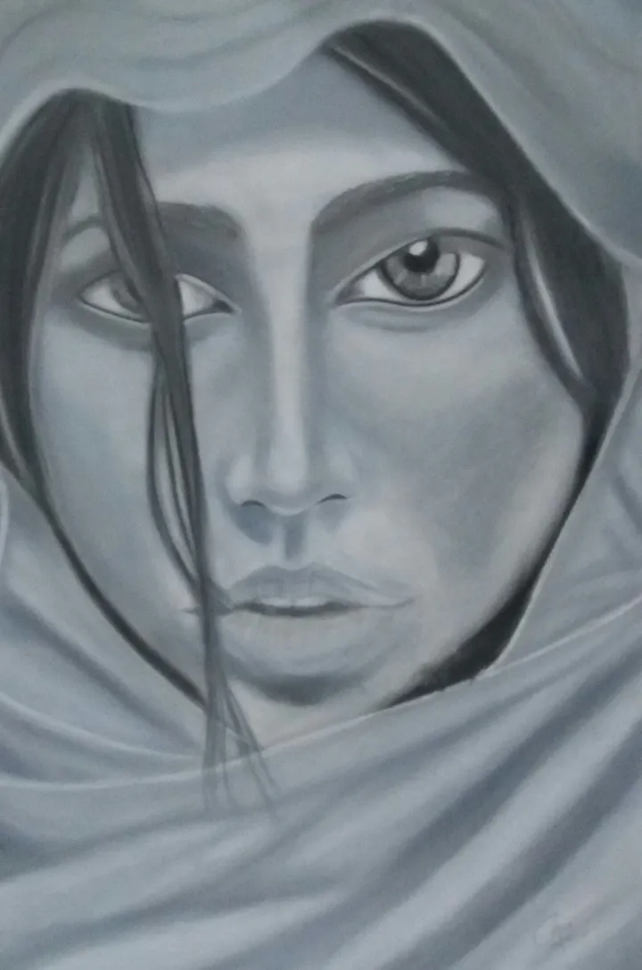 Lady with the scarf, artwork by Elsie Brummer