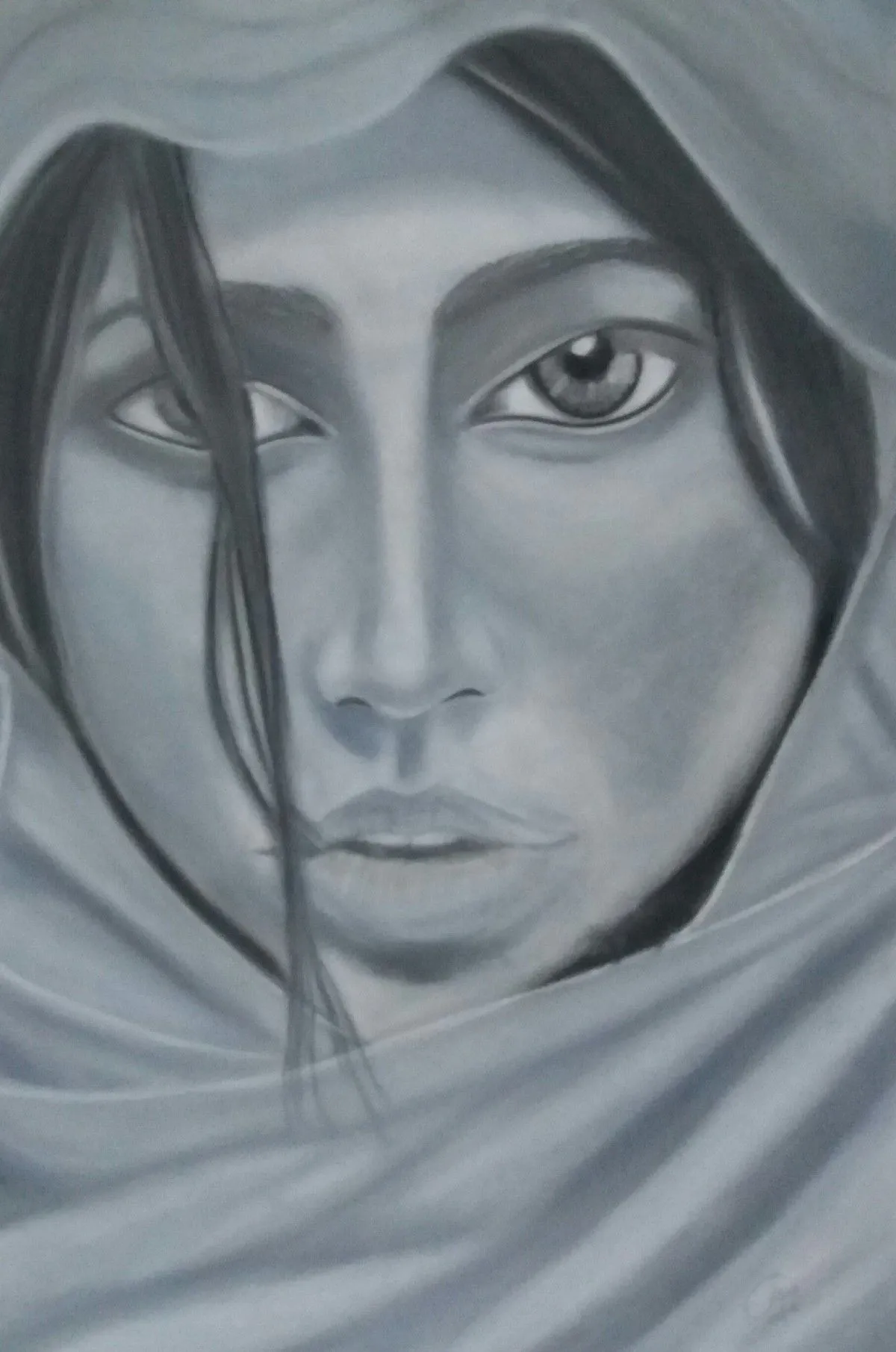 Lady with the scarf, artwork by Elsie Brummer