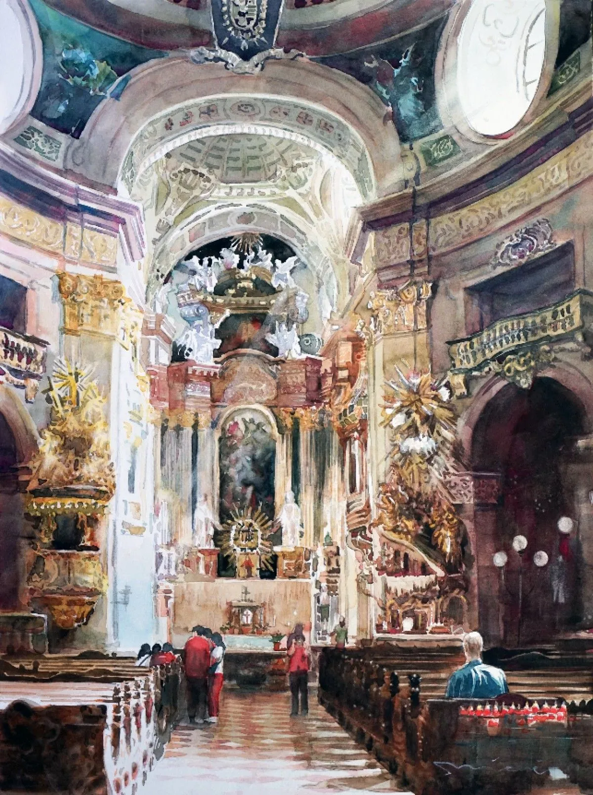 Peterskirche church, artwork by Misure Nien