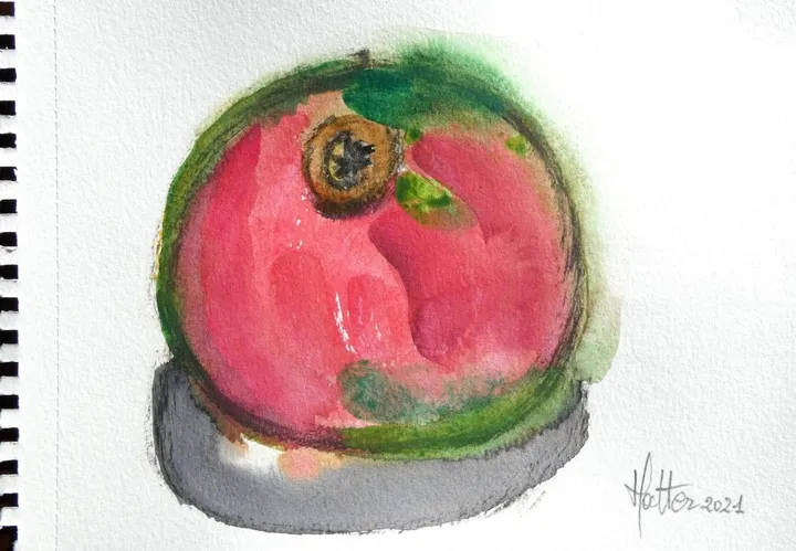 Pomme rouge, artwork by Alain HALTER