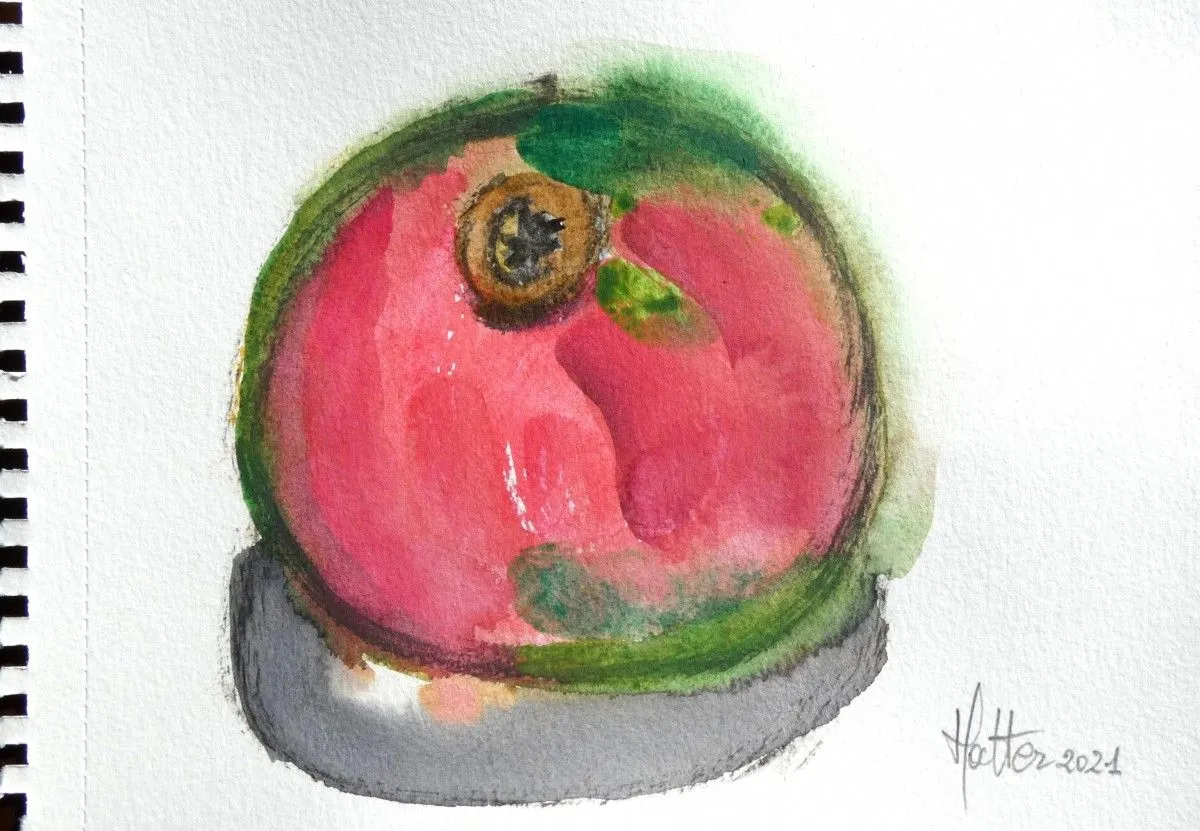 Pomme rouge, œuvre de Alain HALTER