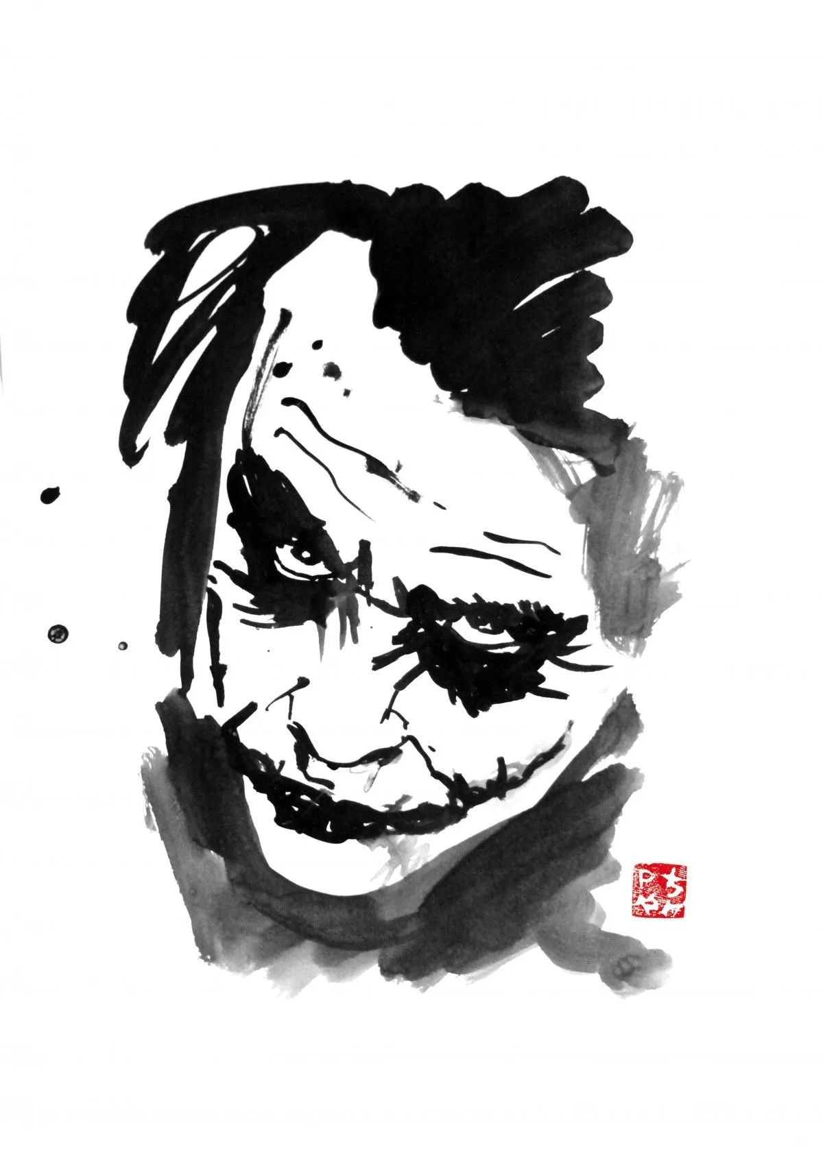 the joker, artwork by pechane sumi-e