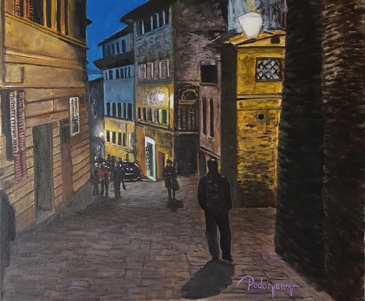 Siena in the evening, œuvre de yury podorvanov