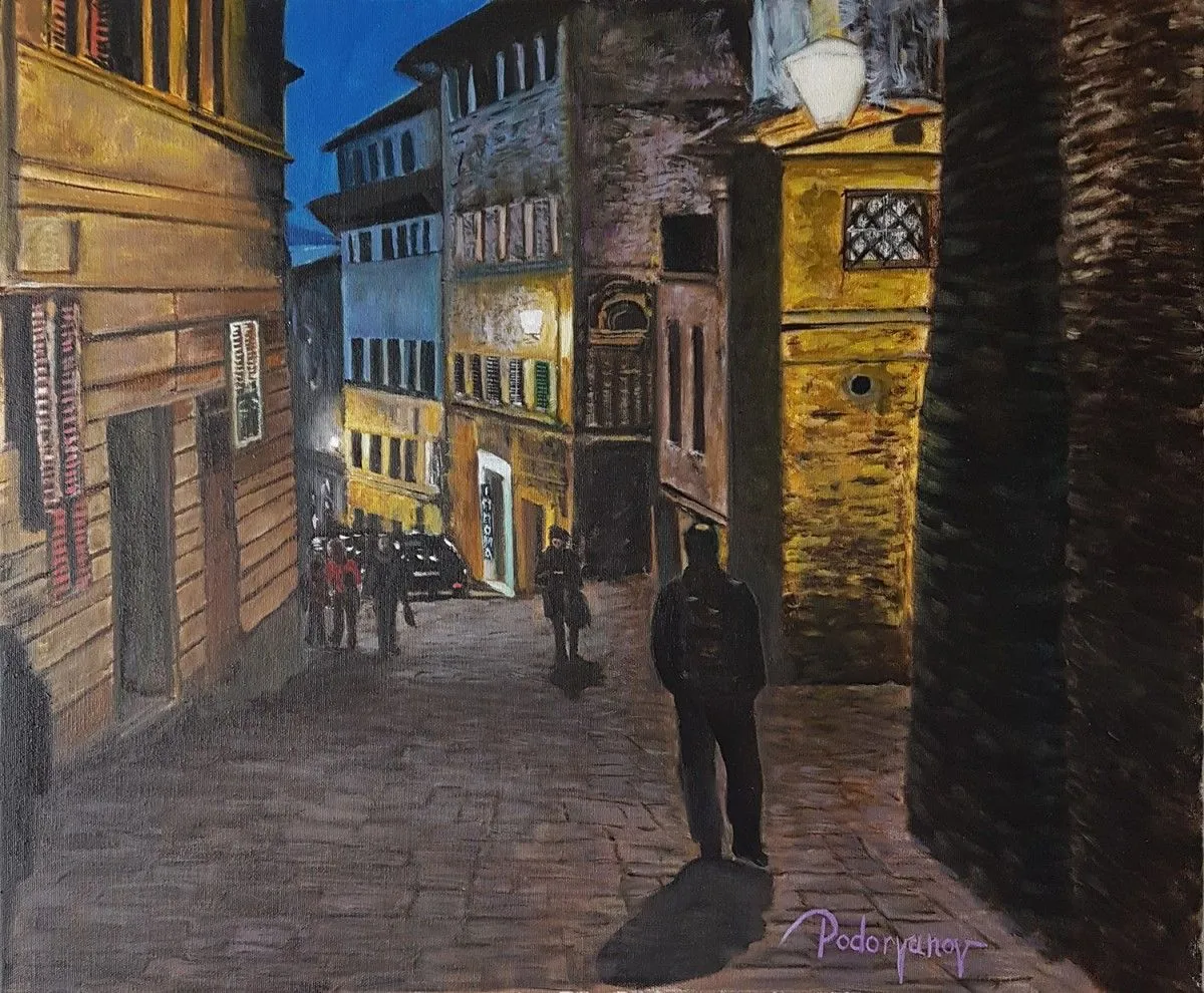 Siena in the evening, œuvre de yury podorvanov