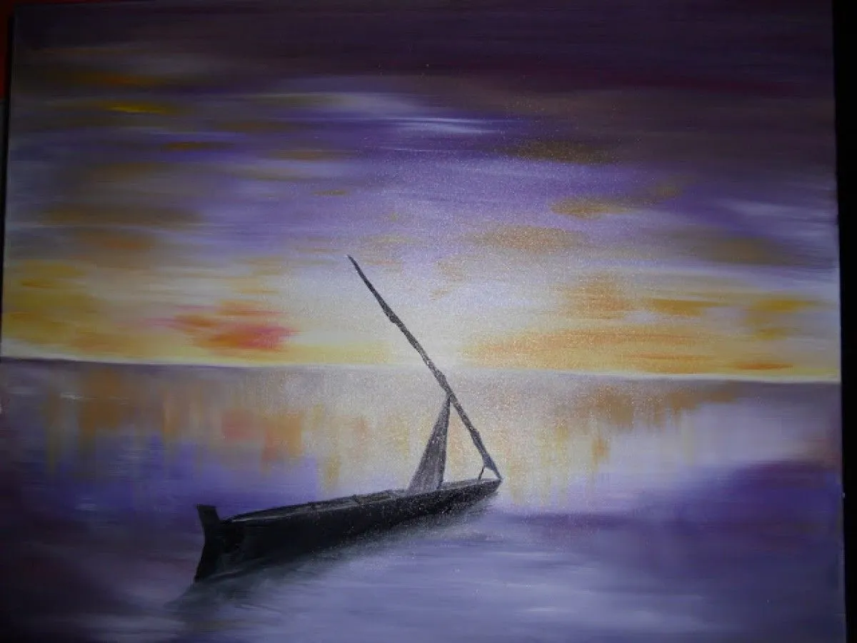 La dérive du bateau solitaire, artwork by ERIC STACHOWIAK