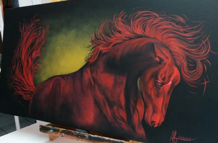 Cheval de feu, œuvre de Hélène Bisson