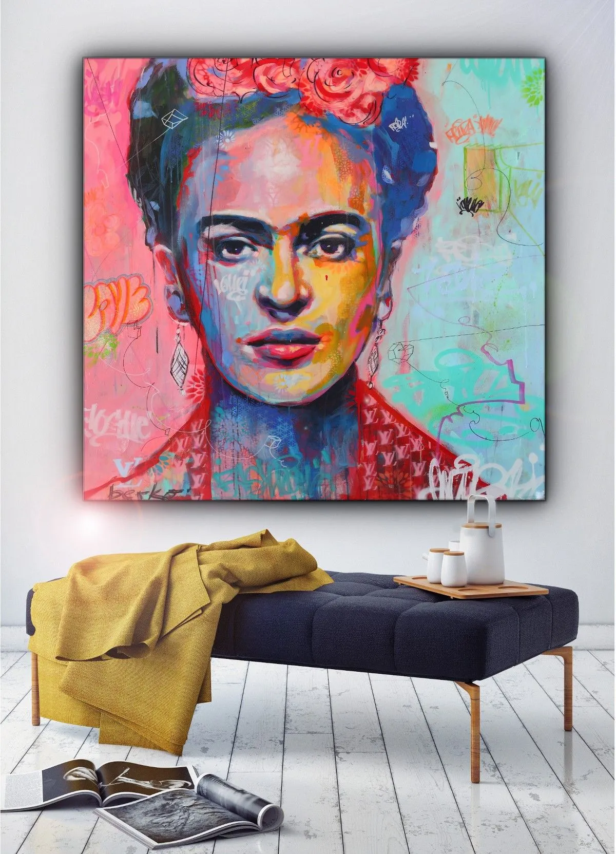 Frida Kahlo Painting, artwork by Berko .