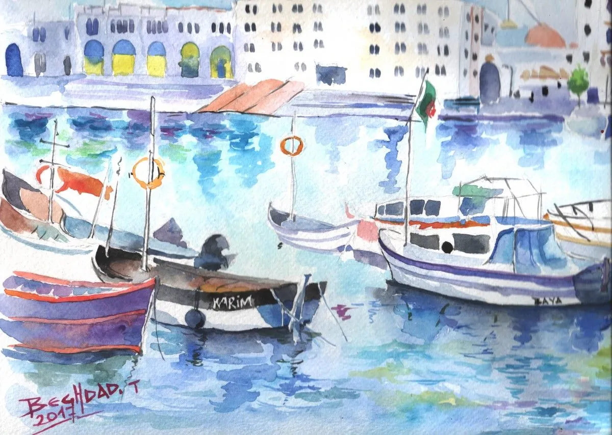 port  d'alger l'amirauté, œuvre de toufik BEGHDAD