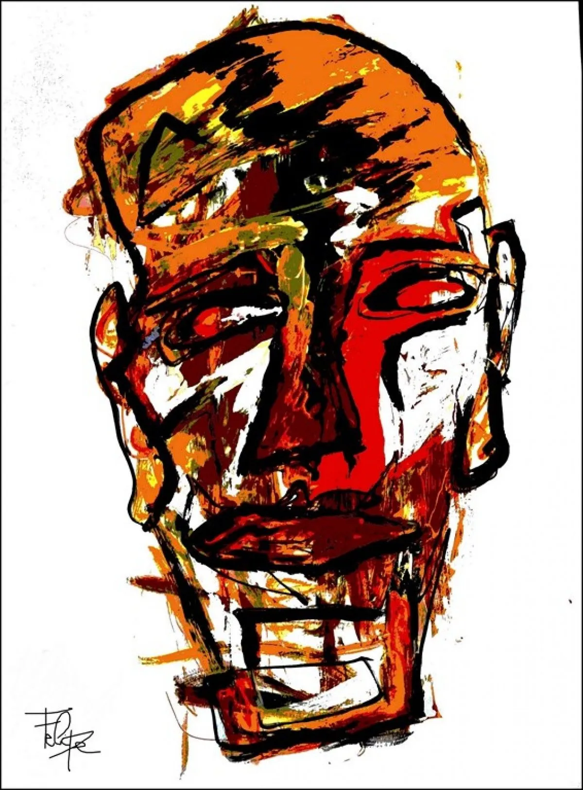figure rouge, œuvre de Felipe Peintre