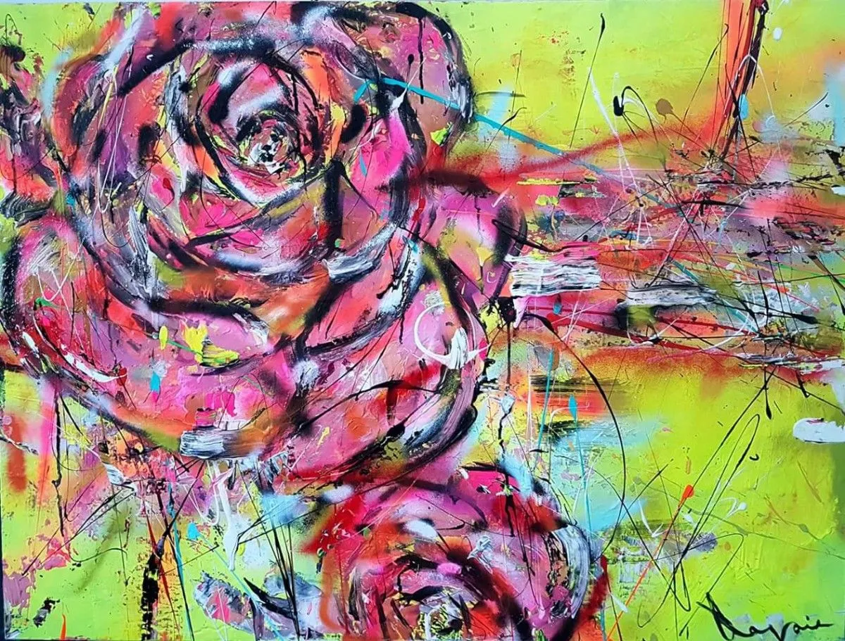 Fleur moderne dans l'abstraction, œuvre de Catherine Lavoie