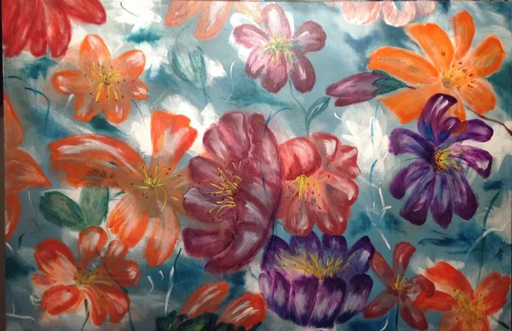 156- la féérie des fleurs, œuvre de Lynda Hamel