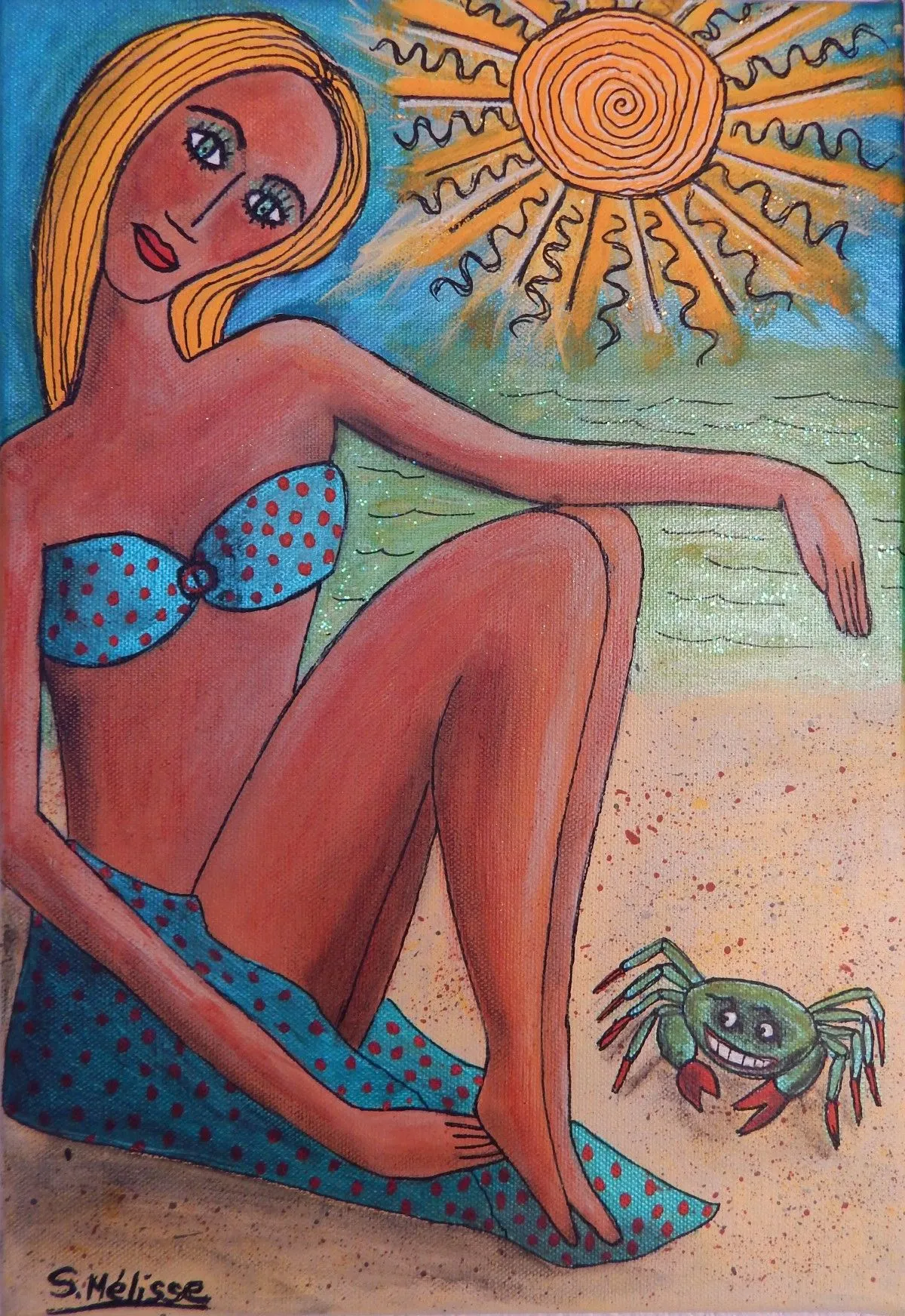 LA JEUNE FEMME ET LE CRABE, œuvre de Sandrine Mélisse