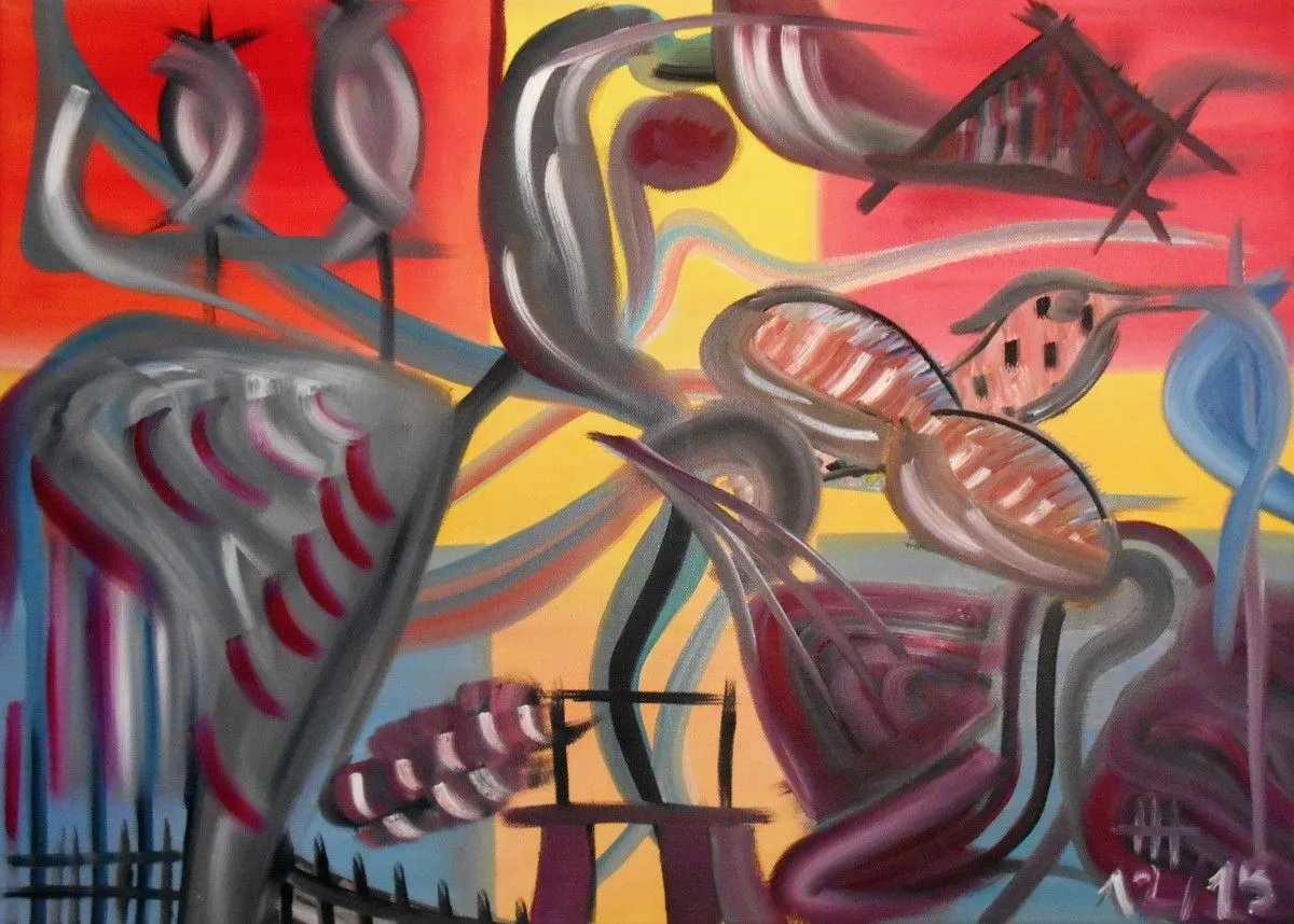 oil "nacht ohne Schlaf", artwork by Hansjörg Hermann