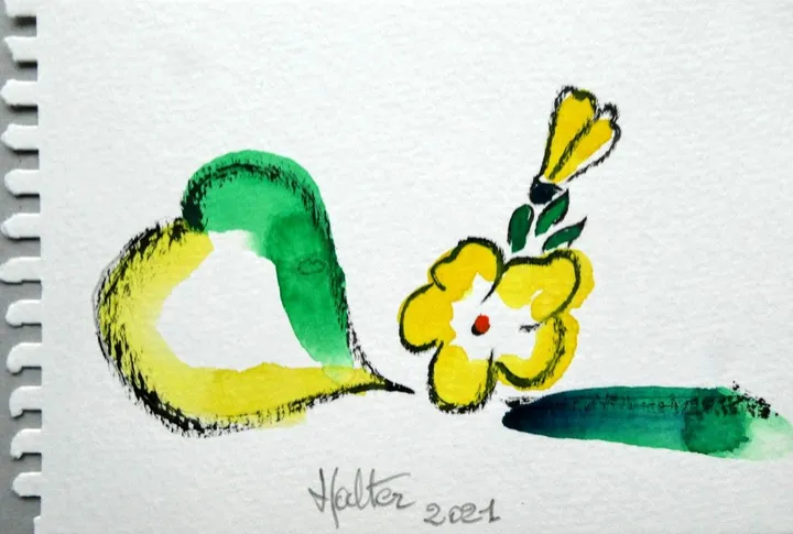 Cœur de liseron et fleur de petunia 2, œuvre de Alain HALTER