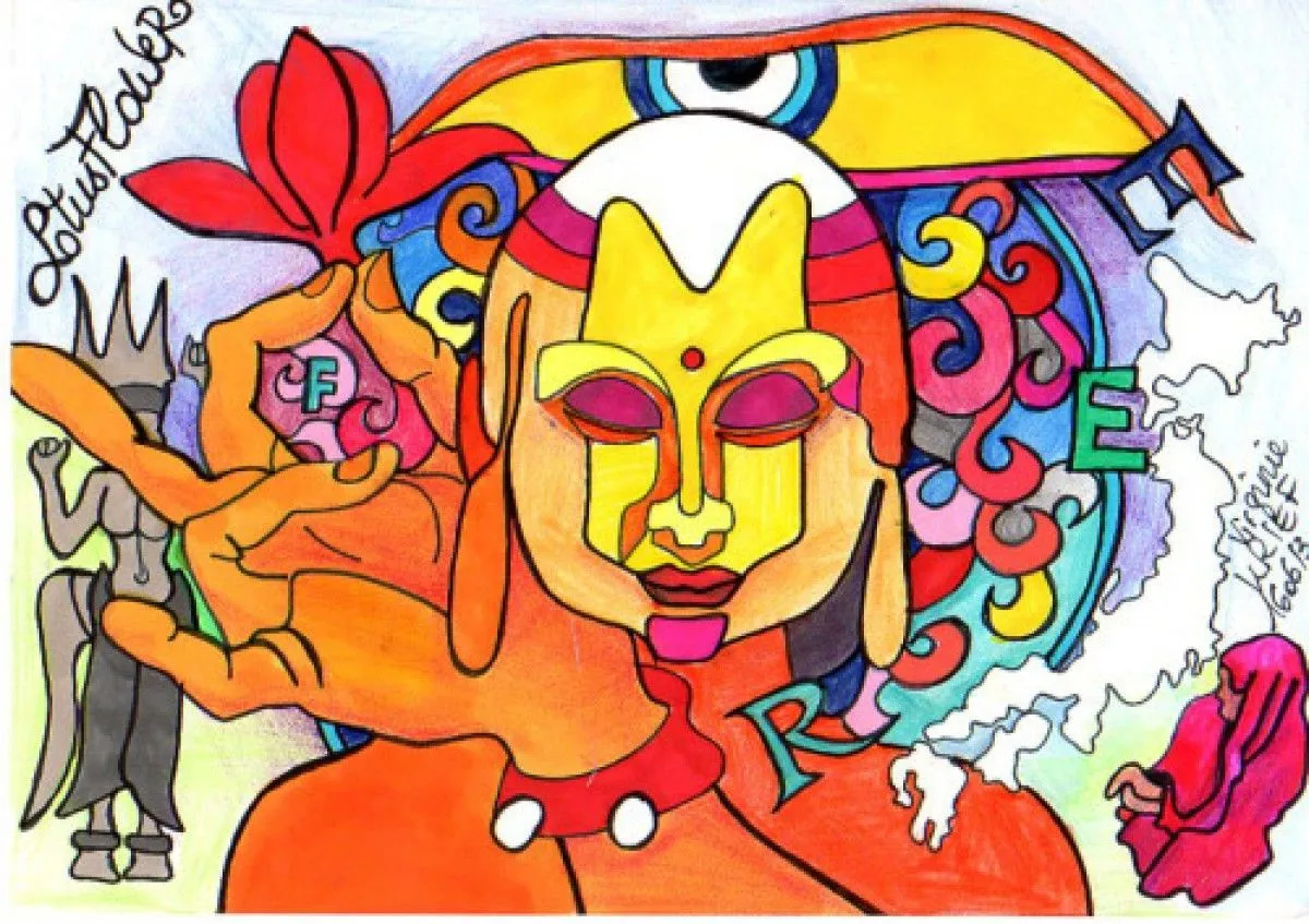 Lotus Flower, artwork by Virginie Krief