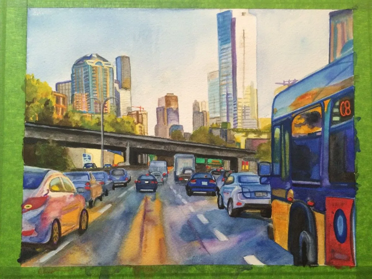 Seattle Freeway Spring Light, œuvre de Lee Hoemann