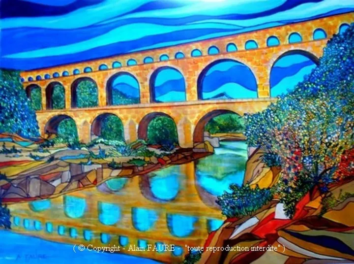 PONT DU GARD, artwork by Alain FAURE