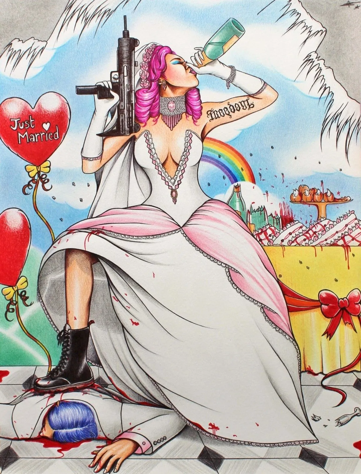 Wedding Crash, artwork by Grinh VU