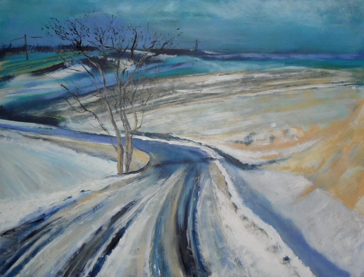 Road near Krakow, artwork by Ryszard wielowiejski