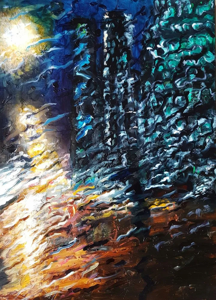 Wet City, artwork by Dmitry Semenkov