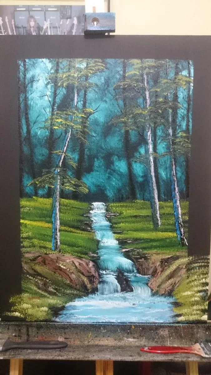 Evening Waterfall, artwork by Homero Bittencourt