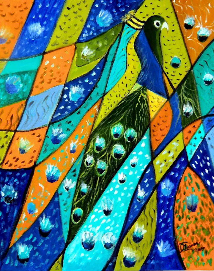 Peacock 2, œuvre de Isaura XAvier Campos