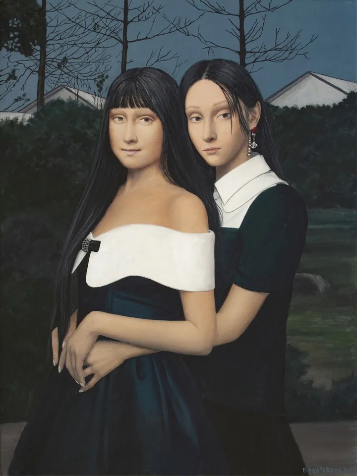 Contemporary portrait "I'll Tell You...", œuvre de Nataliya Bagatskaya