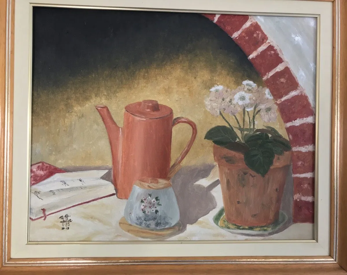 Still life in the burned out fireplace., œuvre de Keller Rubens