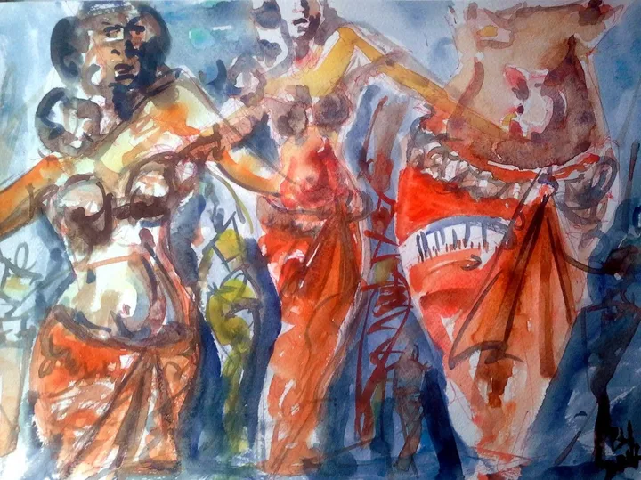 Belly Dancers, artwork by Akpan Usoroh
